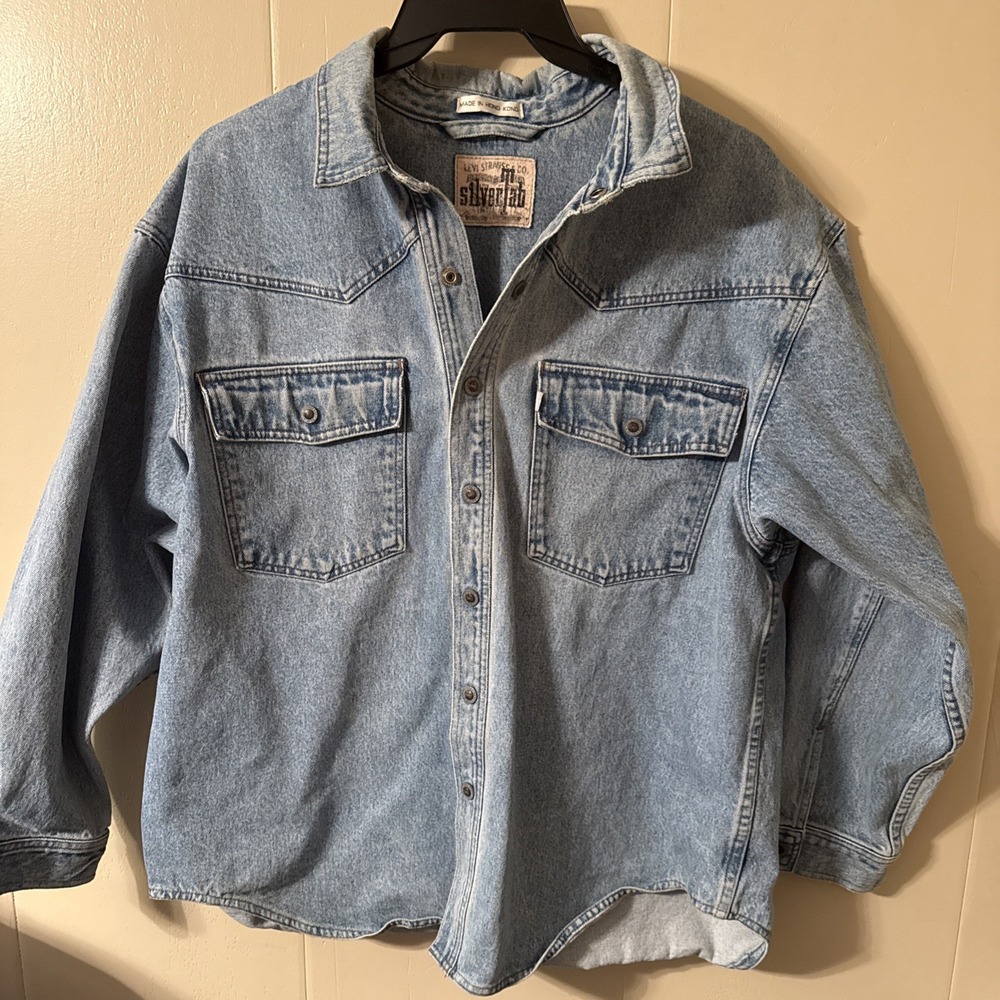 Vintage Levi's 80's Silver Tab Jean Shirt Jacket No Tag Fits Like Men's xl
